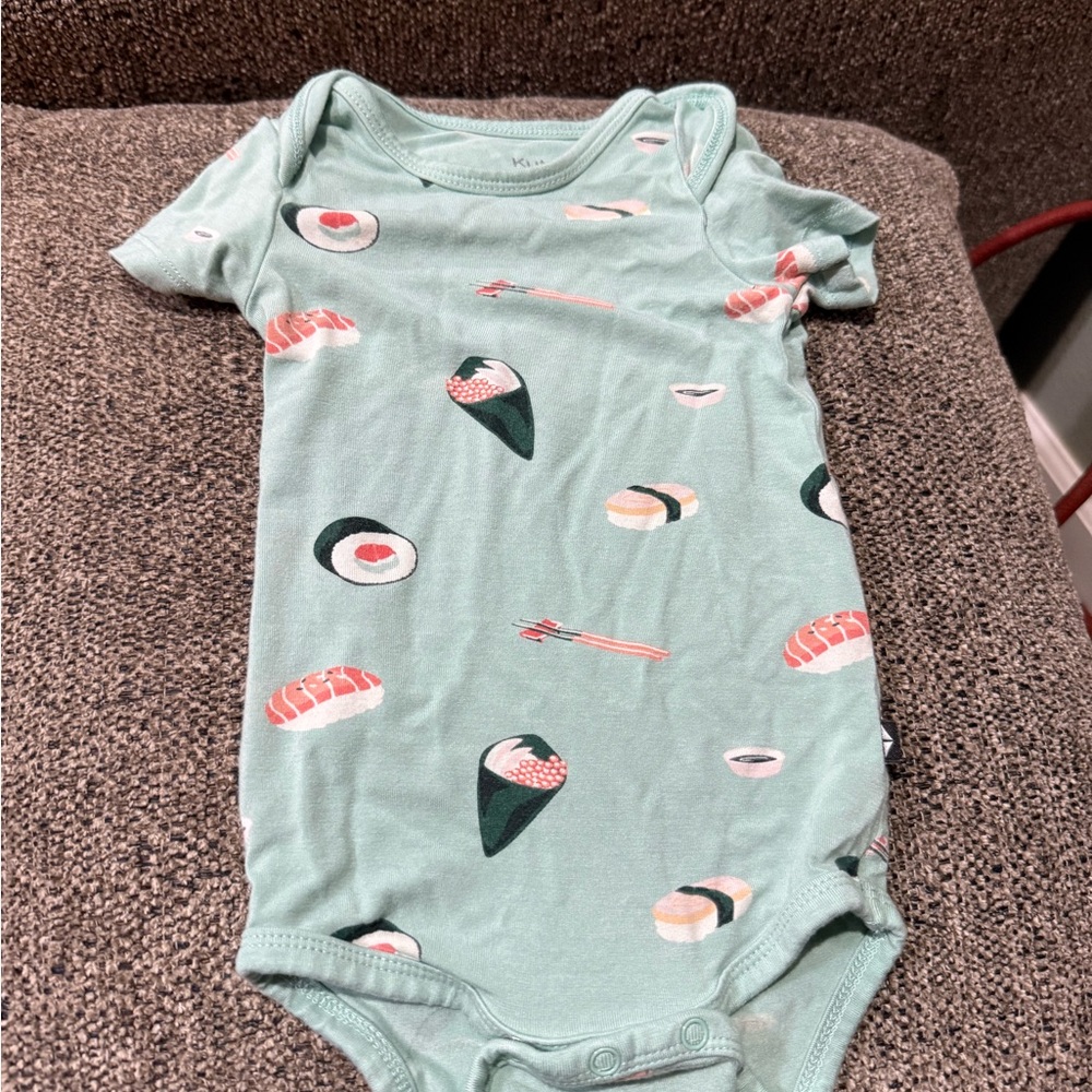 Mint Green Sushi Print Kids One Piece